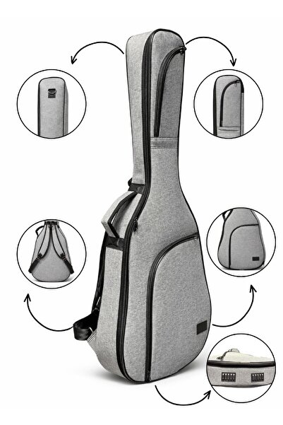 Erga Müzik Soft Case Gray Linen Classical Guitar Case Carrying Bag Bag Pieces