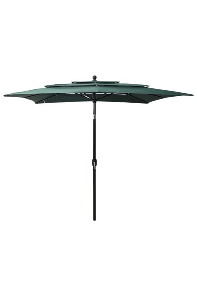 Concept Ομπρέλα ηλίου 3 επιπέδων, αλουμινένιος στύλος, πράσινο, 2,5x2,5 μ.