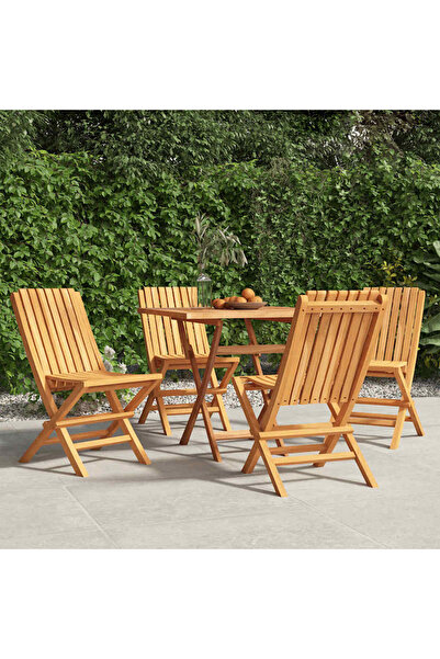 Concept Πτυσσόμενες καρέκλες κήπου, 4 τεμ., 47x47x89 εκ., από μασίφ ξύλο τικ