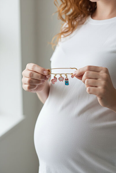 WhimsyWhite Hamile Broşu Bebek Figürlü Çengelli İğne - Baby Shower Hediyelik,...