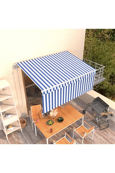 Concept Αυτόματη αναδιπλούμενη τέντα με στόρι, μπλε & λευκό, 3x2,5 μ.