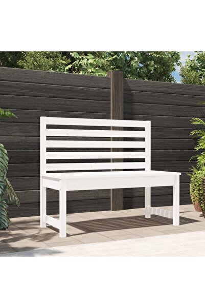Concept Παγκάκι κήπου, λευκό, 109 cm, μασίφ ξύλο πεύκου