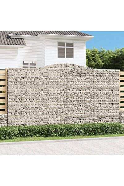 Concept Coșuri gabion arcuite, 2 buc, 400x30x220/240cm, fier galvanizat