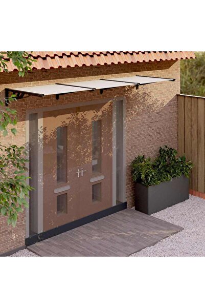 Concept Στέγαστρο πόρτας, μαύρο και Διαφανές πολυανθρακικό 358,5x90 cm