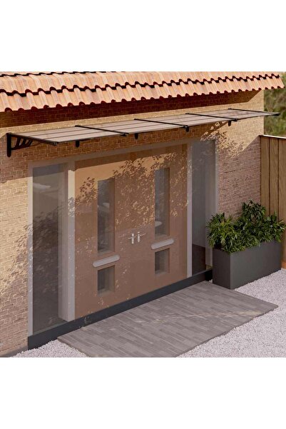 Concept Στέγαστρο πόρτας, μαύρο, 396x90 cm, πολυανθρακικό