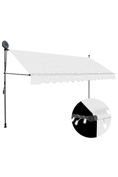 Concept Copertină retractabilă manual cu LED, crem, 400 cm