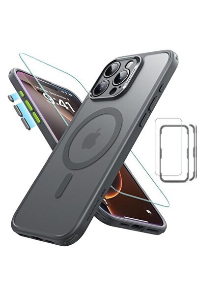 ESR (Σετ 2+1) Πλήρες σετ προστασίας Pro Classic HaloLock MagSafe σε γκρι χρώμ...