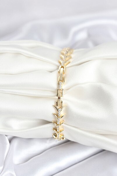 cleovibe سوار بيل من النحاس باللون الذهبي موديل زركون مرصّع بالأحجار