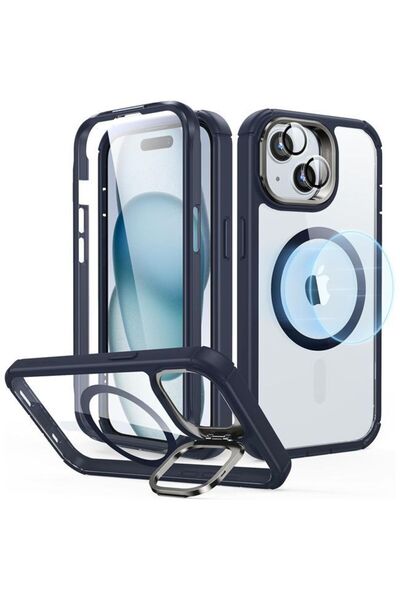 ESR Θήκη Armor Tough με Stash Stand HaloLock Magsafe Clear Σκούρο Μπλε iPhone 15