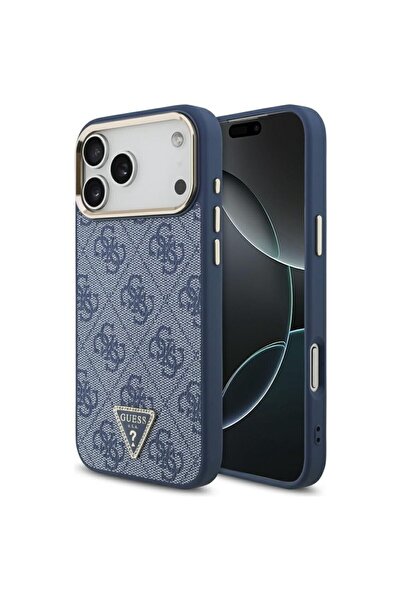 Guess Θήκη 4G Triangle Strass Magsafe Blue Gold iPhone 17 Pro