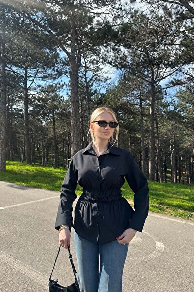 lizge giyim Bel Rubber Detail Blazer