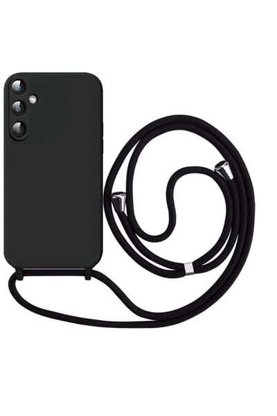 Orso Θήκη Liquid Silicone Κορδόνι Black Samsung Galaxy A15