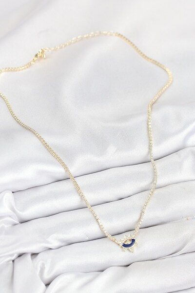 cleovibe قلادة نوفا من النحاس والزركون مرصّع بالأحجار موديل واي أو إم آي ذهبي...