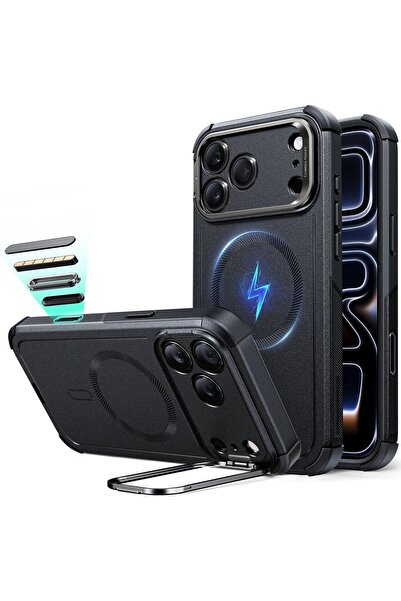 ESR Θήκη Cyber ​​Tough (Βάση Stash, Κουμπί Ελέγχου Κάμερας) Magsafe Black iPh...