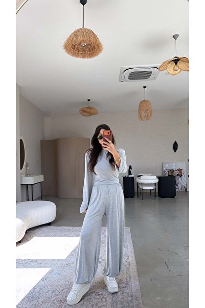 Buket Teke Set gri cu umeri întăriți cu șireturi la spate pentru acasă