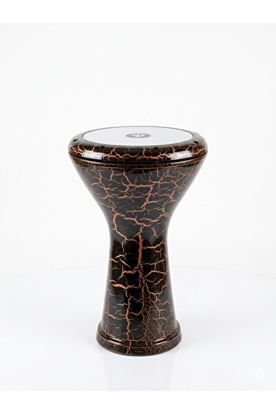 My Yonca Vatan Darbuka 5 Numara, Turuncu Çatlak Desenli Darbuka 22cm Çap