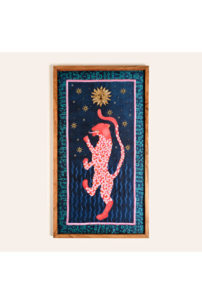 Zsa Zsa Zsu Dadrı El İşi Boncuklu Ahşap Tablo 45x80 Cm Lacivert