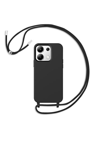 Orso Θήκη Liquid Silicone Κορδόνι Black Xiaomi Redmi 15C