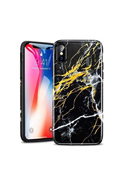 ESR iPhone X/Xs Μαλακό Μάρμαρο Μαύρο Χρυσό (X001Q4DP11)