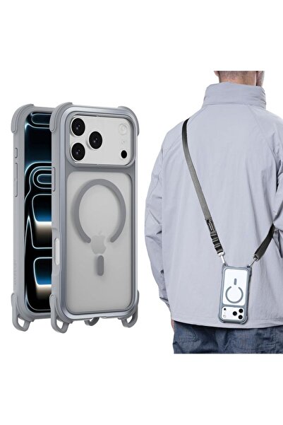 MagEasy Θήκη Odyssey M with Lanyard Magsafe Mist Gray iPhone 17 Pro