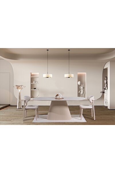 Vivense Oslo Mermer Baskı Mdf Yemek Masası