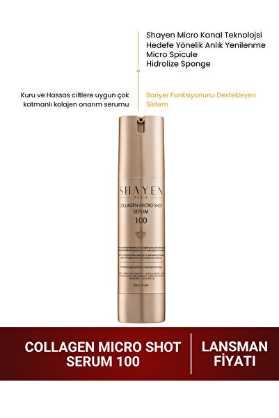 Shayen Paris Micro Kanal Teknolojisi Collagen Micro Shot Serum 100 50 ml