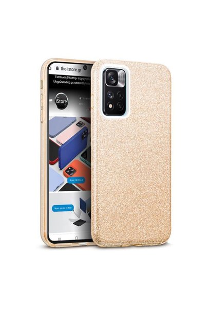 OEM Χρυσή Θήκη με Υβριδικά Στρας για Xiaomi Poco M4 Pro 5G