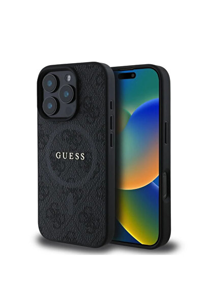 Guess Θήκη 4G Ring Classic Logo Magsafe Black iPhone 16 Pro Max