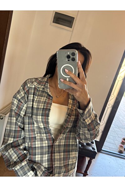 Classy Store Oversized Checked Shirt with Flannel Texture
