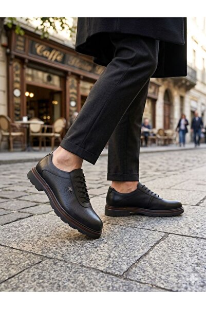 Dropland Black Men's Casual Genuine Leather Comfortable Shoes Lightweight Ort...