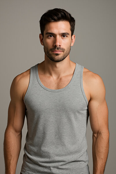 Juan Raul Classic gray men's tank top, 100% soft and comfortable Cotton
