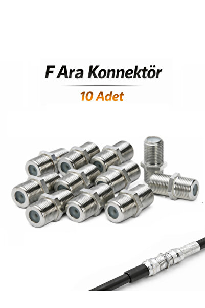 Vwin F Ara Konnektör (10 Adet) Anten Kablolarını Birleştirir Dişi-Dişi Kablo ...