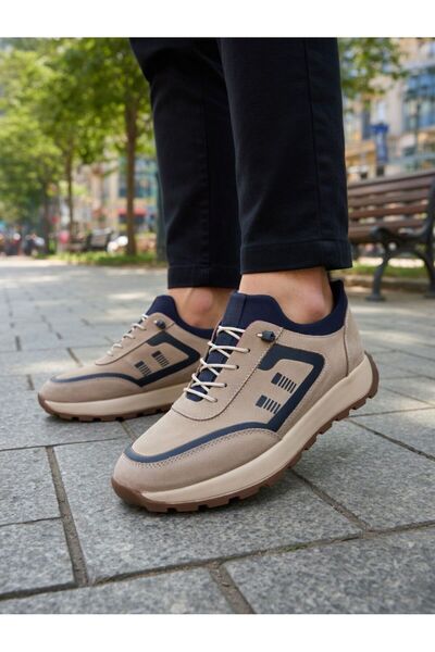 Dropland Men's Beige Genuine Leather Casual Casual Shoes Lightweight Orthoped...