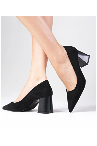 zaınexpress Women's Burgundy Fabric Heeled Shoes 7cm Heels