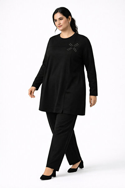 Mutlu City Women's mid-life regular fit two-thread combed cotton tunic and pa...