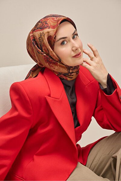 Silk Home Tivil Μετάξι Κασκόλ IST 11512- 23 Βουργουνδί Έθνικ Σχέδιο