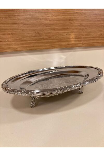 PLUS HOME Presentation Plate Oval 38 cm Large Size with Casted Edge Frame Sta...