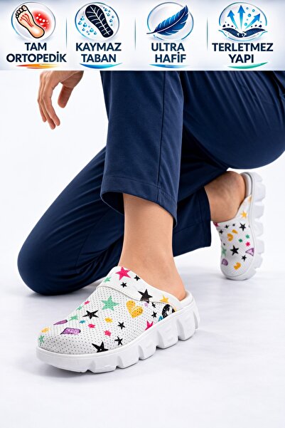 SABOTERLİK Women's Sabo Slipper Orthopedic Ultra Lightweight Nurse Doctor Med...