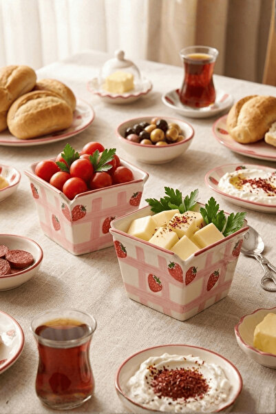 Mithra Life Set of 2 Ceramic Snack Bowl Fruit Breakfast Presentation Bowl Str...