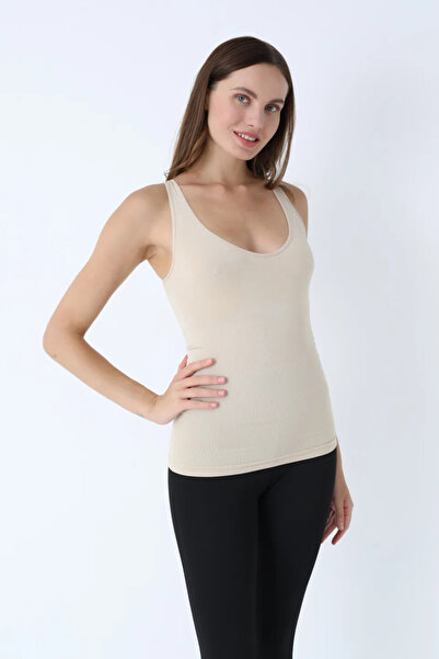 Serena Women's shaping tank top with thick straps – beige