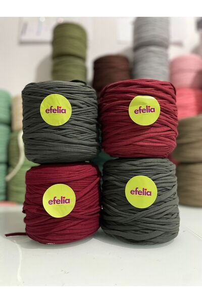 Leila shop مجموعة من 4 قطع - مجموعة خيوط قطنية ممشطة باللون الأحمر الداكن (60...