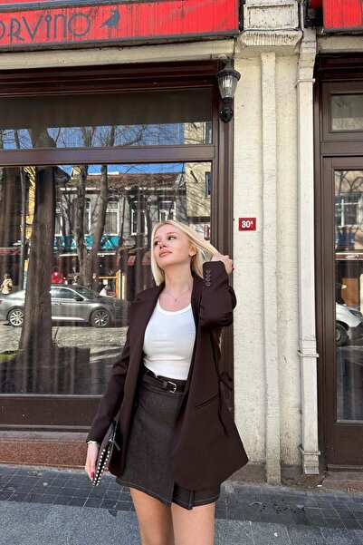 lizge giyim Lace-Up Detail Blazer Jacket