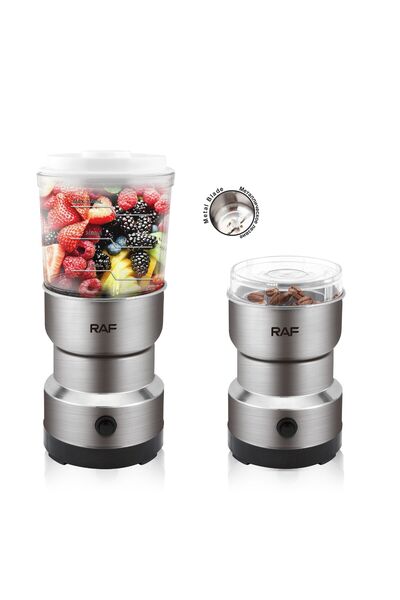 raf Stainless Steel 2-in-1 Juicer Blender Automatic Coffee Spice Grinder Elec...