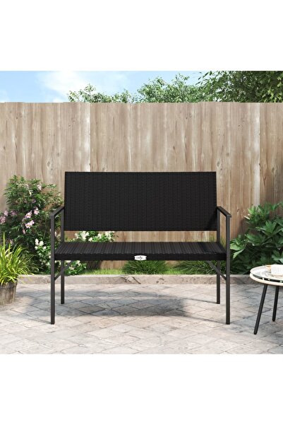 Concept Παγκάκι κήπου με Μαξιλάρι, 2 θέσεων, μαύρο, πολυρατάν