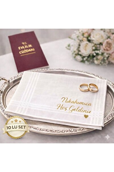 SUNDOKU HOME 10'lu 28 x 28cm – %100 Pamuk Nişan, Kına ,Nikah Mendili