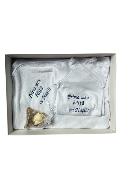 Your Baby Store Prosop si body prima mea baita cu nasii brodate -roz , bumbac...