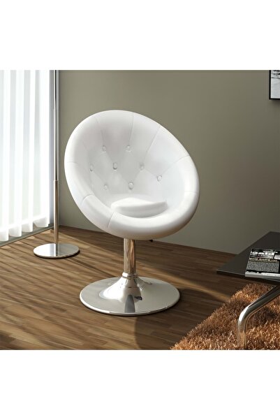 Concept Scaun de bar, alb, piele ecologică