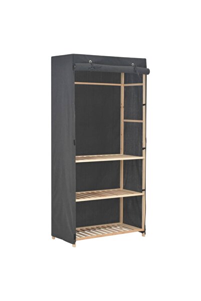 Concept Șifonier cu 3 rafturi, gri, 79 x 40 x 170 cm, material textil