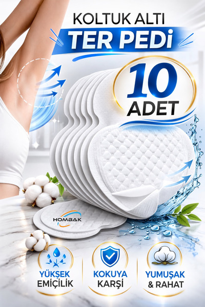 Hombak 10 Pieces of Underarm Sweat Pads, Sweat Absorbent, Odor-Free, Clothes ...