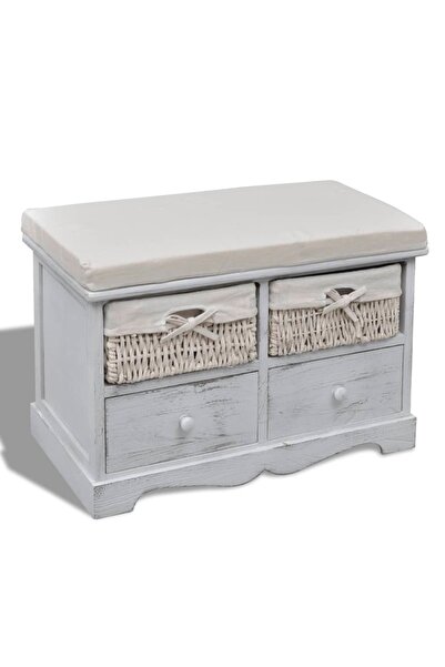 Concept Πάγκος αποθήκευσης, λευκός, 62x33x42 cm, ξύλο παουλόβνιας